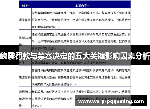 魏震罚款与禁赛决定的五大关键影响因素分析